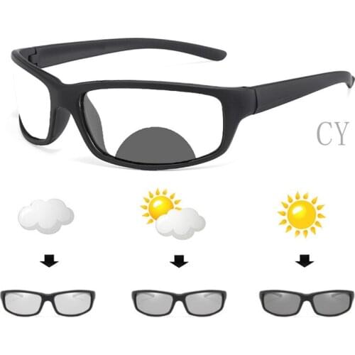 Sports Multifocal Lens Reading Glasses Men Presbyopia outdoor Bifocal Glasses Sun Photochromic Bifocal Sunglasses FML