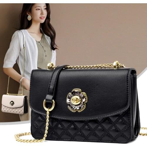 Diamond Lattice Flap Bags for Women 2021 New Small Black Messenger Bag Pu Leather Lady Handbag Female Chain Quilted Shoulder Bag