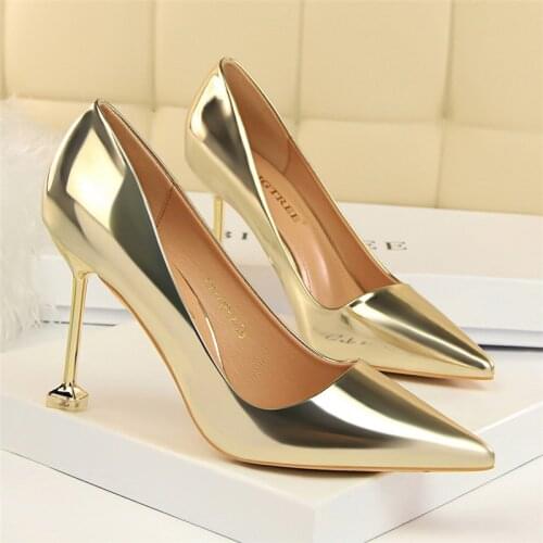 Gold Shoes Pointed Heels Ladies Pumps Women Shoes Sexy Heels Stiletto Elegant Shoes For Woman Extreme High Heels Tacones Mujer
