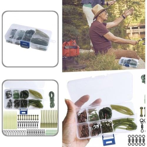 Mini 72Pcs/Set Versatile Soft Reusable Carp Tail Hose Tools with Beads Pins Fishing Pin Hose Multifunctional for Sea