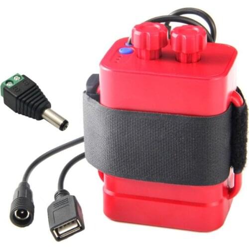 Waterproof DIY 6x 18650 Battery Case Box Cover with 12V DC and USB Power Supply for Bike LED Light Cell Phone Router