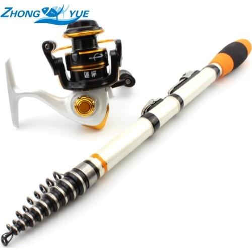 High Quality Fishing Reel And Rod Set Telescopic Fishing Rod + 10BB Carp Fishing Spinning Reel Rod Combo Free shipping