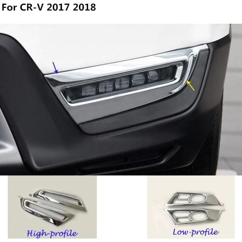 High quality car detector accessories cover trim front head fog light lamp frame parts 2pcs For Honda CRV CR-V 2017 2018