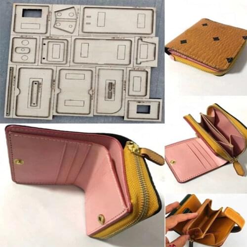 Japan Steel Blade Rule Die Cut Steel Punch Zipper Short Wallet Cutting Mold Wood Dies for Leather Cutter for Leather Crafts