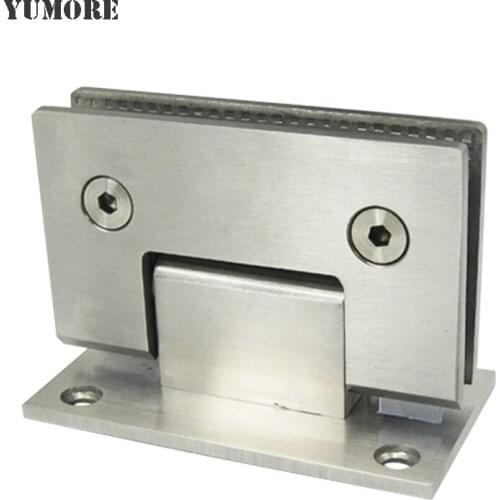 YUMORE 90 Degree Open Shower Door Hinge Clamp Stainless Steel Frameless Bracket Door Hings With Screws For 8-10 mm Thick Glass