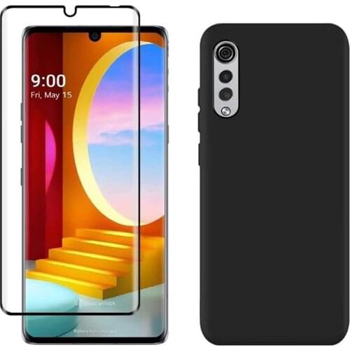 2-in-1 Glass + Full Cover Case For LG Velvet 5G Silicone Case Cover For LG Velvet 5G Screen Protector