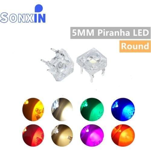 Diodes Led 5mm 10pcs 4-pins White Red Green Amber Piranha Songxin Light Blue Yellow 3v Warm Rgb