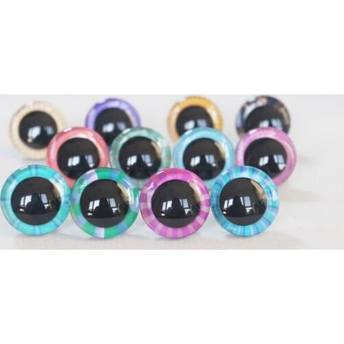 100pcs NEW design 9-12-14 16 18 20 25 30 35mm New 3D colorful toy safety eyes doll eyes + washer for diy plush doll--X12A