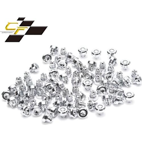 125pcs 12-pointed Star Chrome Silver Car Wheel rivets nuts Rims Cap Lip Decription Tire Nail Studs Screw For Auto Alloy Wheels
