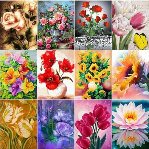 5D Diy Diamond Embroidery Flower Mosaic Full Square Diamond Painting Sunflower Rhinestone New Year Home Decoration