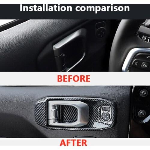 Car Inner Door Handle Cup Decorative Frame Door Bowl Protective Shell Interior for 2018-2021 JEEP Wrangler JL Accessories