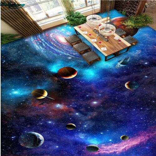 Beibehang Large custom flooring universe Galaxy Star 3D 3D painting floor tiles home decoration painting