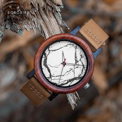 BOBO BIRD reloj Wood Couple Watches Men Women часы женские Quartz Wristwatches For Male Ladies Marble style In Gift box Dropship