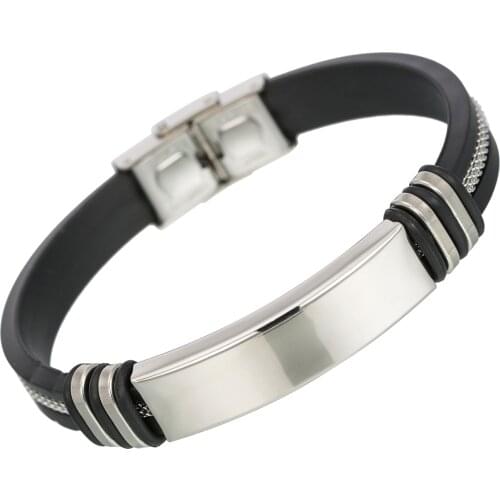 Dropshipping Mens Jewelry Hot Selling Stainless Steel Cuff Bracelet Wholesale Price And Fast Delivery Silicone Wristband