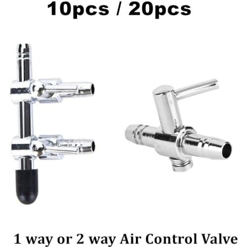 10/20pcs Stainless Steel Aquarium Air Control Valve Fish Tank Air Tube Splitter Valve Aquarium Air Pump Accessories For Tube 4mm