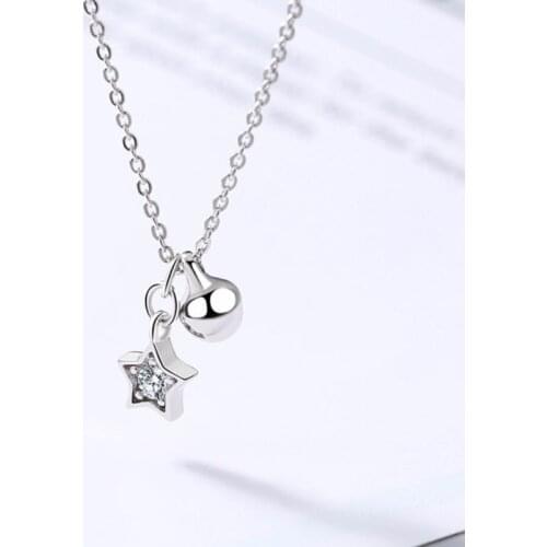 Micro-inlay Star 925 Sterling Silver Literary Clavicle Chain Temperament Fresh Wild Korea Personality Female Necklace SNE300
