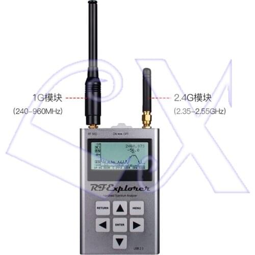 RF Explorer ISM Combo Handheld Digital Spectrum Analyzer LCD Display 240-960 MHz 2.35-2.55 GHz 113*70*25mm High Capacity