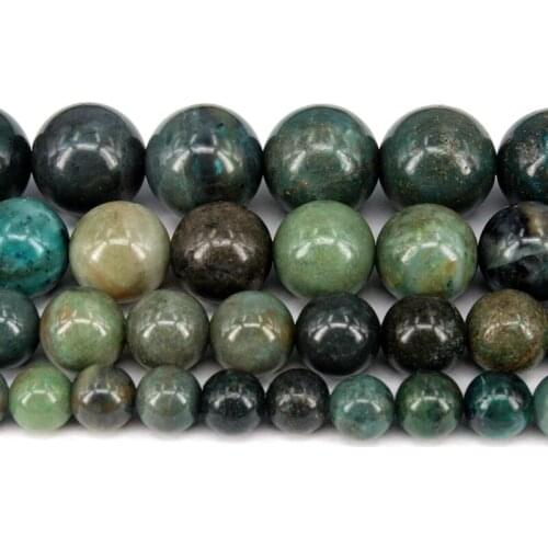 Natural Blue Peacock Jade Round Loose Beads Strand 6/8/10/12MM For Jewelry DIY Making Necklace Bracelet