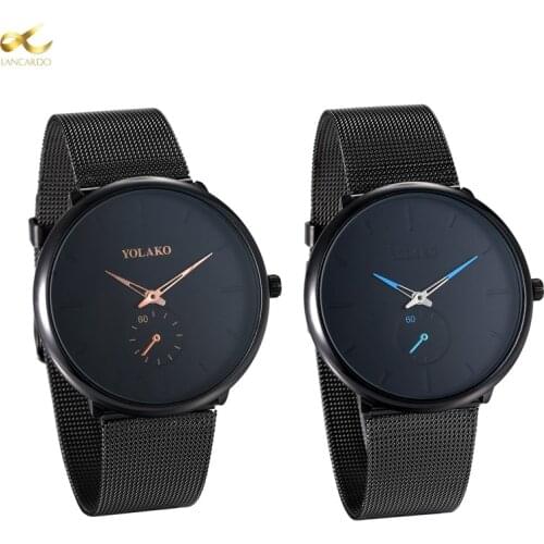 LANCARDO Trend Style Men Woman Watch 2021 High Quality Scale Dial Fashion Quartz Mesh Belt Male Wristwatches Cool Clock Gift