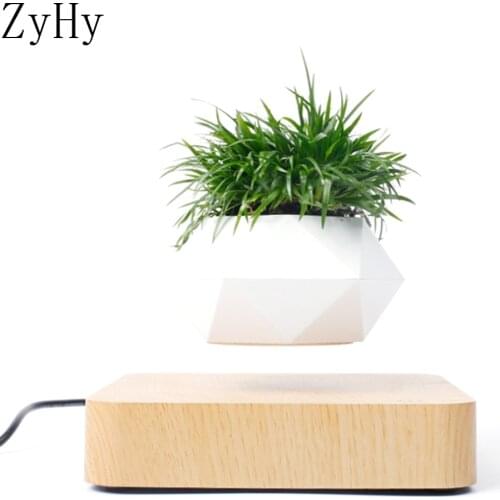 Levitating Air Bonsai Pot Rotation Flower Pot Planters Magnetic Suspension Floating Pot Potted Plant Home (Without Plants)