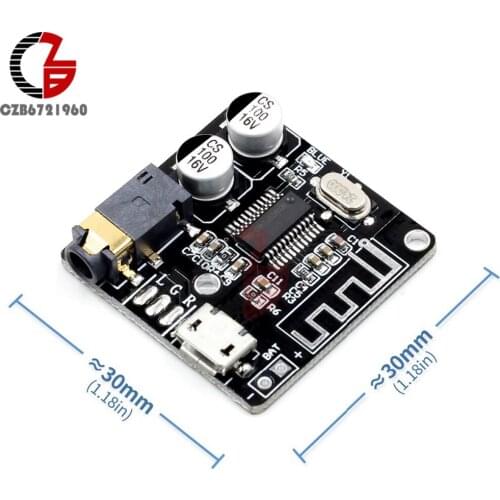 Bluetooth 5.0 MP3 Decoder Board Lossless MP3 Decoding Audio Receiver Board Wireless Stereo with Battery Charging for Car Speaker