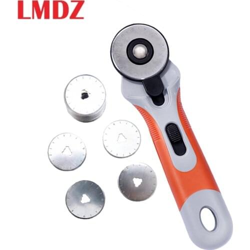 PIC Tailor Supplies 45mm Patchwork Tools Safe Roller Wheel Round Knife For Hand Cutting Leather Fabrics Wheel Knife Rotary Cutt