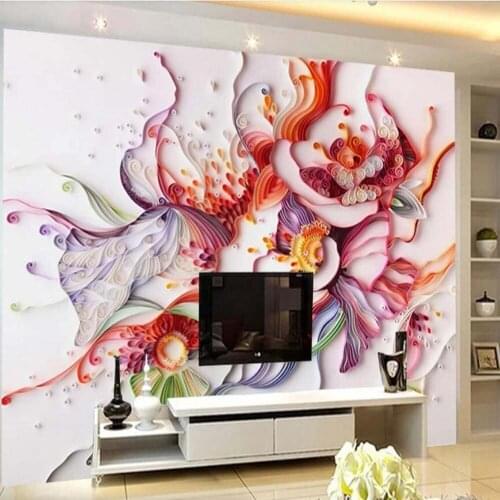 3D European Abstract Flower Mural Wallpaper Creative Painting Wall Art Floral Photo Wall Paper Roll Living Room Contact Paper