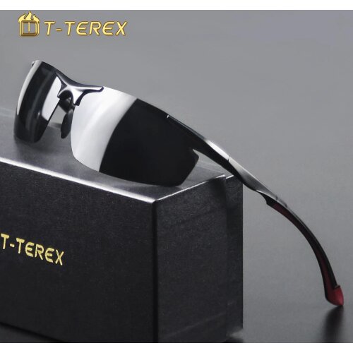 T-TEREX Polarized Sunglasses Men Anti-Glare Lens UV400 Aluminium Magnesium Frame Sun Glasses Driving Goggles For Fishing Sport