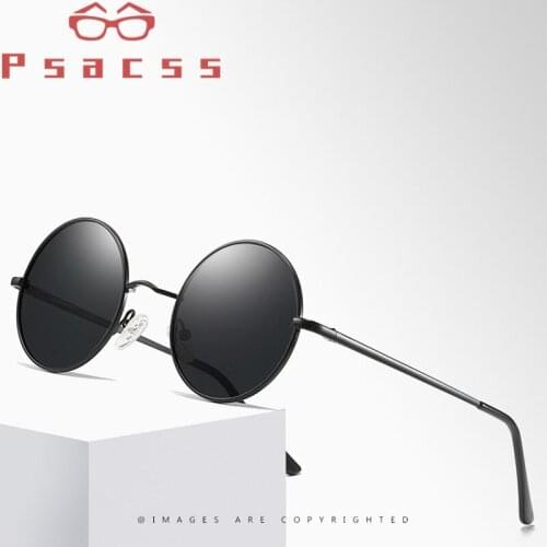 Psacss NEW Round Polarized Sunglasses Men Women Metal Leg Vintage Brand Designer Sun Glasses For Driving Fishing Shades UV400