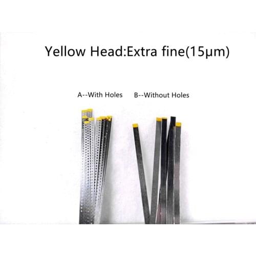 Dental SS Polishing Stick Saw Polish Strip Single Side Diamond Sanding Yellow Head