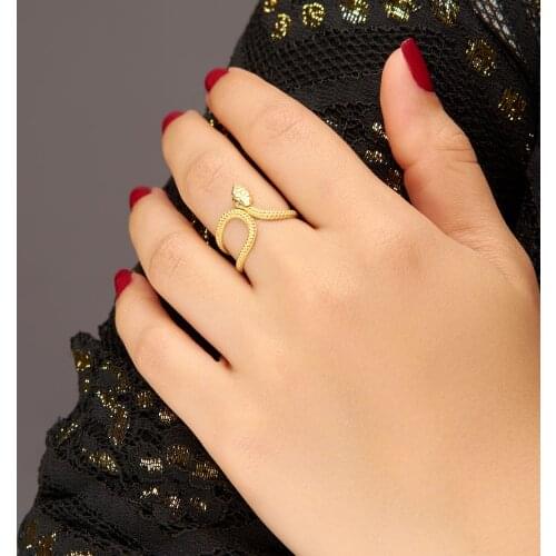 Snake Design Silver Ring