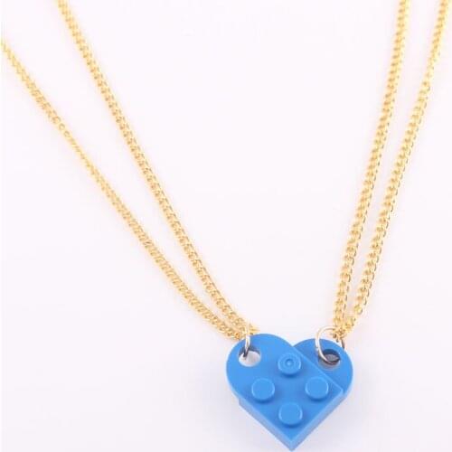 Sky Blue 2pcs / set Fashion Best Friends Sweetheart Sweetie Honey Cutie Pendant Necklace Broken Gift Friends Gift