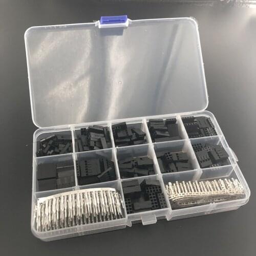 620pcs/lot 2.54mm Dupont Connector Dupont Cable Jumper Wire Pin Header Housing Kit Male Crimp Pins Female Pin Terminal Connector