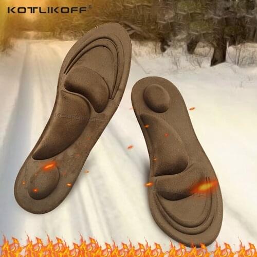 4D Fluff Keep Warm Heated insoles Orthotic Sole Shoe Arch Support Orthopedic Insoles For Shoes Insert For Man Woman Boots Pad