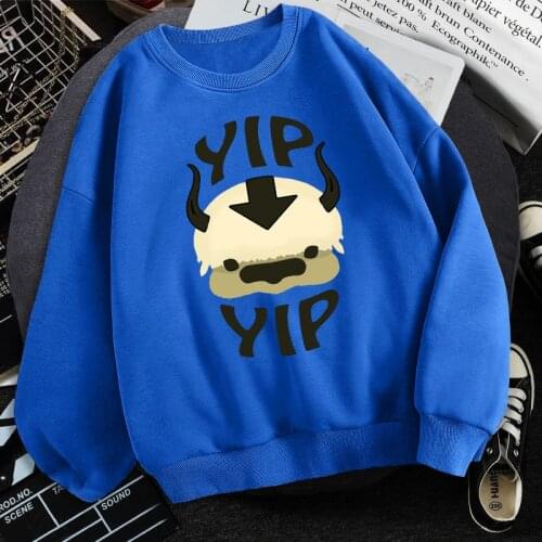 Fleece Printed Sweatshirts Male Anime Avatar The Last Airbender Harajuku O-neck Loose Strteetwear Autumn Spring Pullover Moletom