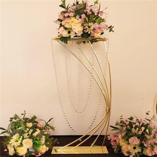 Party Wedding Props Background Decoration Iron Flower Shelf Wedding Road Led Frame Stage Layout Show Window Crystal Ornaments