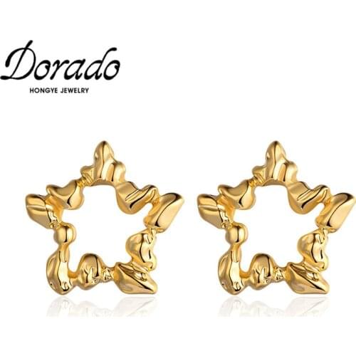 Dorado Vintage Hollow Five-pointed Star Brincos Punk Metal Stud Earrings For Women Party Accessories Jewelry Female Bohemian