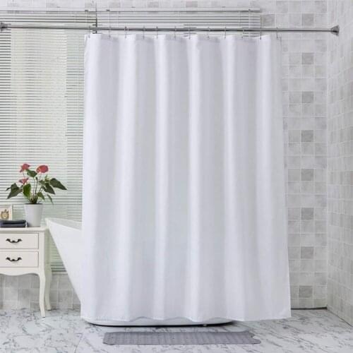 Waterproof Shower Curtain Hotel White Polyester Bath Curtains Bathroom Decoration with Hooks Bathroom Decor For Bathroom Curtain