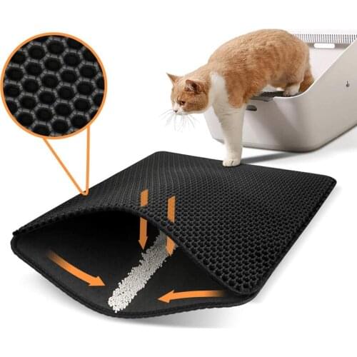 Waterproof Pet Cat Litter Mat Cat Litter Trapping Mat Double Layer Litter Cat Bed Pads Non-slip Pet Litter Mat Layer House Clean