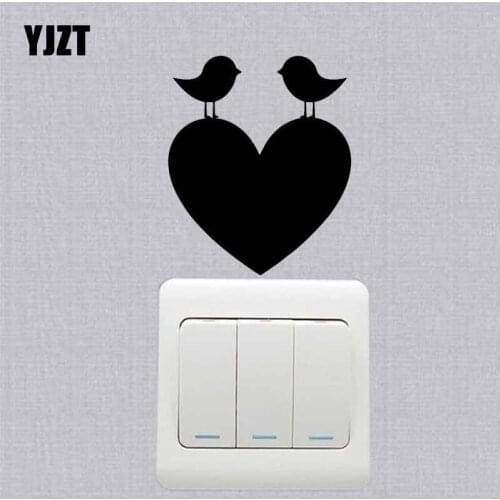 YJZT Lover Bird Vinyl Wall Decal Home Room Decor Cartoon Animal Funny Creative Switch Sticker 17SS-0599