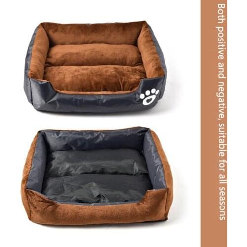 Winter Pet Dog Cat House Bed Mat Soft And Comfortable Cotton Pet Nest Cage Waterproof And Bite Resistant Square Puppy Supplies