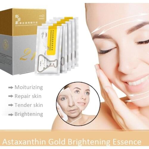 1 Box=2ml*21Piece Extract Serum 24K Gold Moisturizer Essence Anti Wrinkle Shrink Pore Brighten Lift Firming Essence Face Care