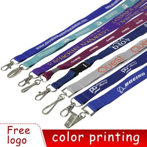 10Pcs Hanging Neck Rope Lanyard for ID Card Holder ID Pass Card Name Badge Holder Keys Metal Clip