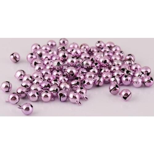 200pcs/lot Light Purple color Small Bell Loose Beads Ornament DIY Christmas Accessories