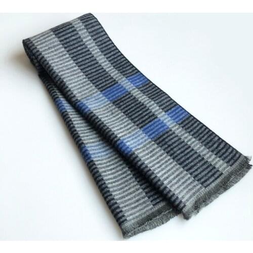 2020 classic Geometric Gentleman Elegant Gray Autumn Winter Men Striped Scarf Male lattice warm long scarves pashmina muffler