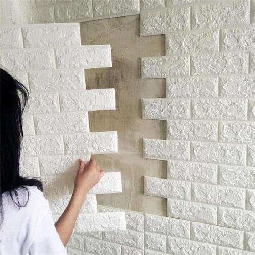 PE Foam 3D Stone Brick Panel Wall Sticker 39*70cm Home Decor Living Room Wallpaper For Kids Rooms Self-Adhesive DIY Art Mural