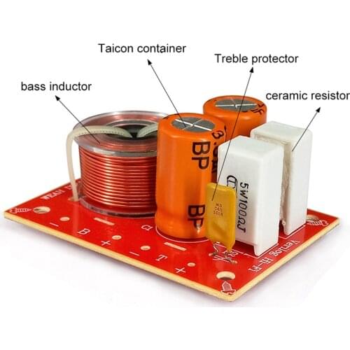 80W 2 Way Audio Speaker Crossover Treble + Bass Independent Crossover Hi-Fi Audio Speakers Filter Frequency Divider SD&HI