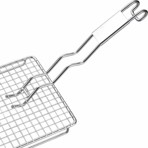 Barbecue Net Fork Anti-scald Tong Mesh Wire Stainless Steel Campfire Insulating Pliers Heat Proof Handle BBQ Accessories Handle