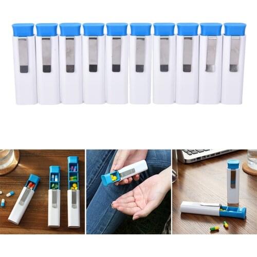 Random Colors Portable Pill Cases & Splitters Travel 3 Grid Medicine Drug Pill Box Case Storage Organizer