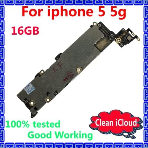 Clean unlocked iCloud motherboard for iphone 5 5g 16GB Original mainboard with IOS system Good working circuits logic board